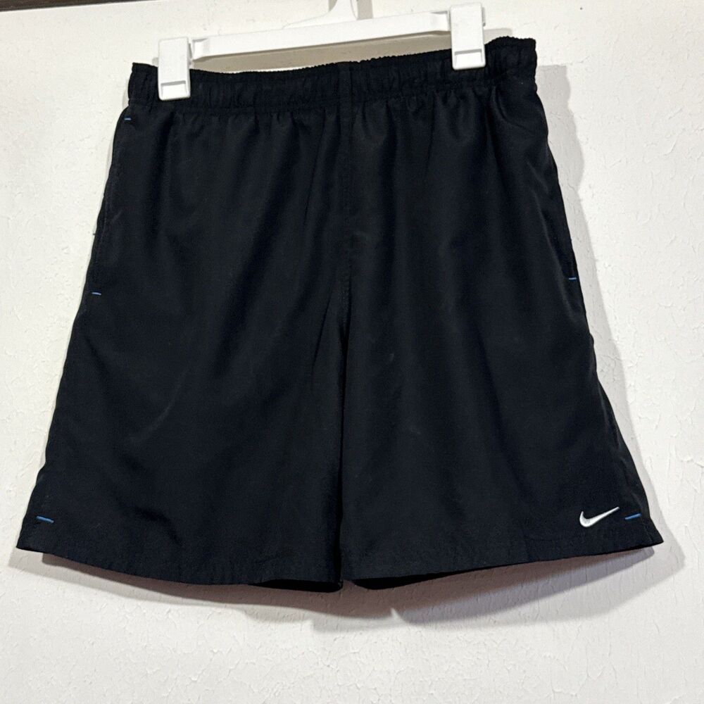 Nike Solid Lap Volley Woven Shorts Swim Trunk Brief 7" Short Medium Black
